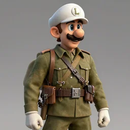 luigi as ww 1 soldier, ultra detailed, trending on artstation, concept art, octane render, unreal engine,
