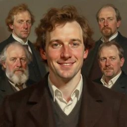 photo of augustus edwin mulready with simple smile paint detailed digital artstation, portrait hd 4 k, y greg rutkowski and gaston bussiere and craig mullins and j. c. leyendecker, hd