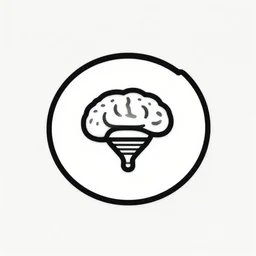 minimalist circle logo icon for a wandering mind, contained within a circled, brain funnel attention, retro psychology, victo ngai, kilian eng, lois van baarle, behance