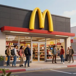 mcdonald store, concept art by noah bradley, darek zabrocki, tyler edlin, jordan grimmer, neil blevins, james paick, natasha tan, highly detailed, ultra detailed, ultra realistic, trending on artstation