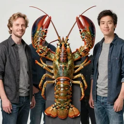 zoological portrait of a human lobster by kuldar leement and ruan jia and brad rigney and micha karcz and brad rigney 0. 0 1 0