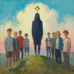 a beautiful painting of the keeper of the upper planes by mynameistran and artgerm and wlop and loish and alex grey and wlop and wes anderson and spike jonze, trending on artstation
