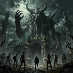 dungeon of doom hyperreal, extremely detailed, sharp focus, wide view, full body shot, smooth, digital illustration, by james jean, by rossdraws, frank franzzeta, mcbess, sakimichan, brosmin, danton fadeev, steve simpson, alfred hitchcock mood, wes craven vibes
