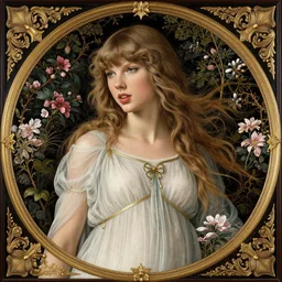 taylor swift as the goddess of spring, elegant portrait by sandro botticelli, detailed, symmetrical, intricate