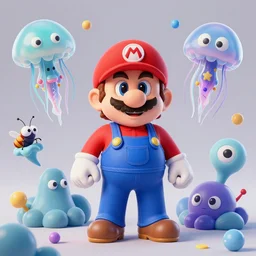 Trevor philips as super mario , tentacles, unnatural shapes, jellyfish, insect, octane render, 3d digital art by beeple, unreal engine 5, award winning