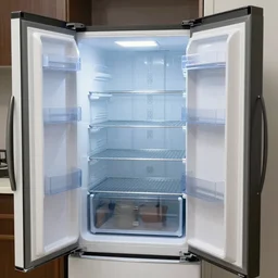 flying refrigerator, realistic, photo, 8K, detailed