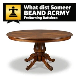 victorian dining table, commercial catalog photo, isolated on a pure white background, centered, entire object in frame, sharp focus, soft studio lighting