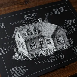 anatomical diagram of the home, schematic, technical diagram, black paper, exceedingly insanely intricate, davinci, circuits, infographic, blueprint, illuminated manuscript, hand drawn, sketch