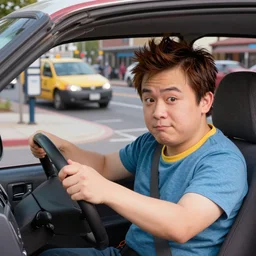 the inbetweeners car driving past a bus stop, realistic, 8k resolution, hyperdetailed, highly detailed, real life, studio lighting, high quality, photo