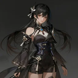 charming character yae miko from video game genshin impact, dark aesthetic, intricate, elegant, sharp focus, illustration, highly detailed, digital painting, concept art, matte, art by wlop and artgerm and greg rutkowski and jae lee, masterpiece