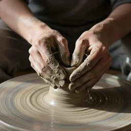 hands molding clay