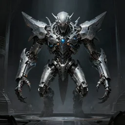 professional concept art of a symmetrical! ominous floating mechanical steel terrifying giant monster thing in a dark room by artgerm and greg rutkowski. an intricate, space, elegant, highly detailed digital painting, concept art, smooth, sharp centred focus, illustration, cubism, in the style of cam sykes, wayne barlowe, igor kieryluk.