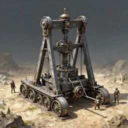 an elaborate roman siege machine as designed by alan bean and tough sci - fi server members