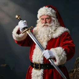 santa claus makes a sword