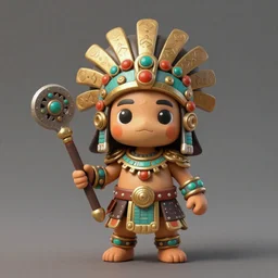 cute little aztec warrior with a Macuahuitl, tiny, small, miniature , short, cute and adorable, pretty, beautiful, DnD character art portrait, matte fantasy painting, DeviantArt Artstation, by Jason Felix by Steve Argyle by Tyler Jacobson by Peter Mohrbacher, cinematic lighting