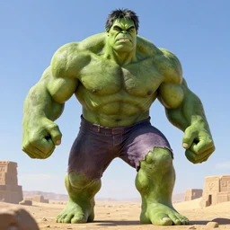 Hulk in ancient egypt, hight detail, high deifinition, photorealistic, 8k