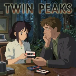 Twin Peaks poster artwork by Michael Whelan and Tomer Hanuka, Karol Bak, Rendering of Laura's eccentric psychiatrist, Dr. Lawrence Jacoby, listens to secret cassette tapes she sent him, from scene from Twin Peaks, clean, full of details, by Makoto Shinkai and thomas kinkade, Matte painting, trending on artstation and unreal engine
