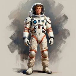 male, space suit, character sheet, digital sketch, very stylized, large shoulders, short torso, long thin legs, cartoon proportions, tiny feet, concept design, by jean giraud