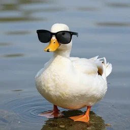 Duck with sunglasses