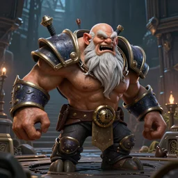 supergnome boss in an epic videogame, octane render, rtx mode on, hyperrealistic hdr