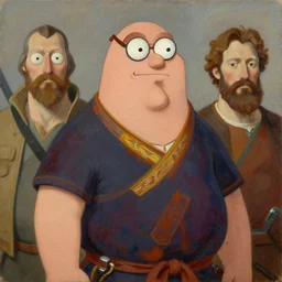 an oil painting of a peter griffin as samurai warrior, detailed face, greg rutkowski, edward robert hughes, tony sart