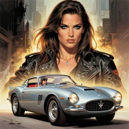 jack kirby comic art, the incal, maserati tipo 1 5 1, cinematic moebius illustration, driver rider, knight rider kitt