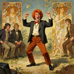 pee wee herman as a droog from a clockwork orange. singing and dancing. concept art, matte, sharp focus, illustration, art by john collier and albert aublet and krenz cushart and artem demura and alphonse mucha