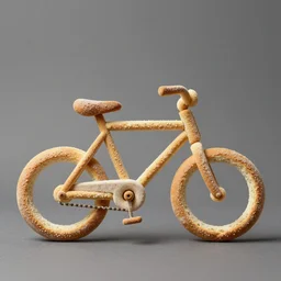 a bicycle made of bread