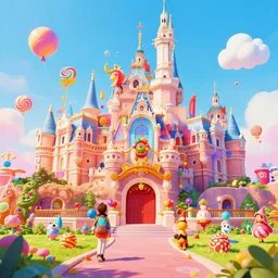 photo of cinema whimsical fairy wonderland vibrant colors candyland wonderland by artgerm and greg rutkowski and magali villeneuv art beeple, by thomas kinkade hearstone league of legends dofus