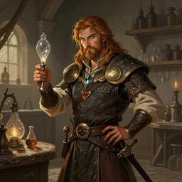 detailed illustration portrait of a fantasy medieval alchemist in medieval lab setting, d & d rpg portrait, pathfinder, rpg art, deviantart, art by gerald brom