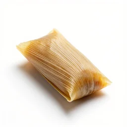 translucent tamales, photorealistic, isolated on a pure white background, centered, entire object in frame, sharp focus, soft studio lighting