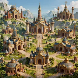 a beautiful hyperrealistic detailed 3 d render of medieval fantasy outposts, by anton otto fischer, atey ghailan, unreal engine, octane render, gigantic, 3 d, brilliantly coloured, intricate, multiple angles, trending on artstation, volumetric lighting, hdr, polished, micro details, ray tracing, 4 k