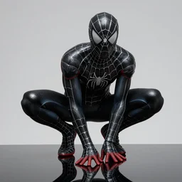 A black substance is taking control of spiderman, highly detailed, intricate reflection patterns, sharp focus, art by Artgerm and Greg Rutkowski and WLOP