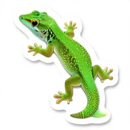 moko kakariki green gecko naultinus grayii sticker