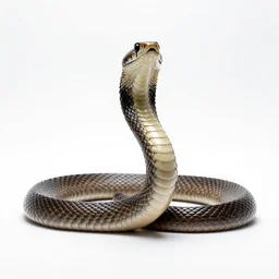 fierce snake, high detail photograph, full body, isolated on a pure white background, centered, entire subject in frame, sharp focus, soft studio lighting