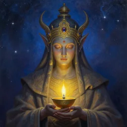 a beautiful matte painting portrait of the lamp god, the old days, the outer god from the starry sky in lord of mysterious by wayne barlowe
