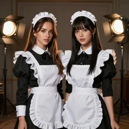 jessica alba in 2 b cosplay victorian maid studio lighting cinematic photoshoot