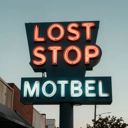 last stop motel neon sign