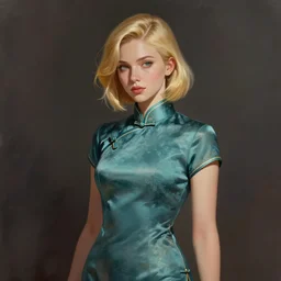 girl wearing qipao, blonde hair. digital painting, by valerian city of a thousand planets, by ruan jin #, by mandy jurgens #, by artgerm #, william - adolphe bouguerea #