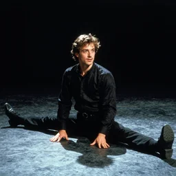 Jean Claude Vandamme, 1992, doing the splits, dramatic lighting, award winning, octane,