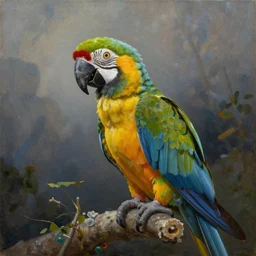 a parrot named pedro, oil on canvas
