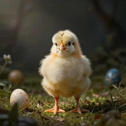 A chick hatching from a Fabergé egg