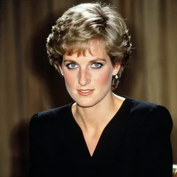 a portrait of Lady Diana in the style of Wes Wilson