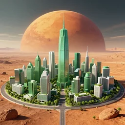 sustainable green city on mars
