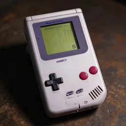 photorealistic evil gameboy