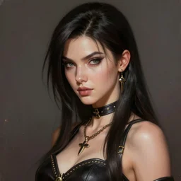 a portrait of jenna dewan as bayonetta, upper half portrait, urban motifs, intricate, elegant, highly detailed, digital painting, trending on artstation, concept art, smooth sharp focus, illustration, art by artgerm and greg rutkowski