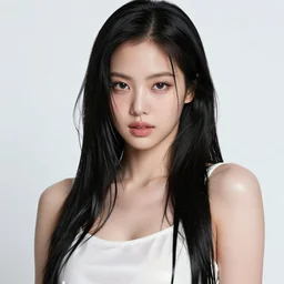 realistic detailed semirealism beautiful gorgeous cute Blackpink Lalisa Manoban wearing white wet silky dress, black hair black cat ears, black leather choker, proportional body, WLOP, Aztodio, Taejune Kim, sakimichan, ArtGerm, Pixiv, Instagram, Artstation