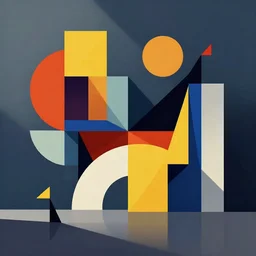 a clourful abstract shapes vector art by bauhaus