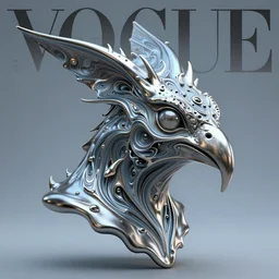 a quetzalcoatl head made out of melting metal, cold palette, vogue cover style, demonic style, smooth fractal style, ethereal fantasy style, 3 d perfect render style, horror style, leonid afremov style