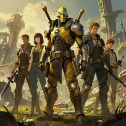 fallout 4 combined with borderlands 3, epic fantasy, digital art, artstation, concept art, detailed illustration, digital art, by fenghua zhong, by ruan jia and greg rutkowski and conrad roset and studio ghibli,